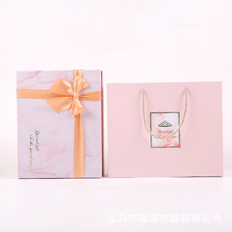 Blue Bow Business Gift Box with Carry Handle main image 8