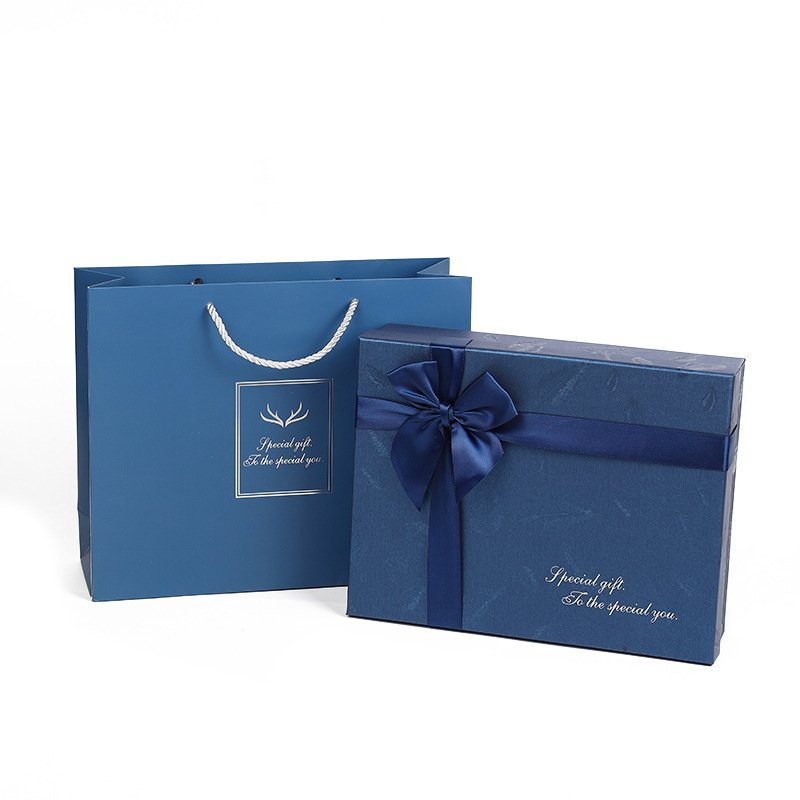 Blue Bow Business Gift Box with Carry Handle main image 6