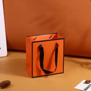 Orange Paper Shopping Bag with Handles main image 5