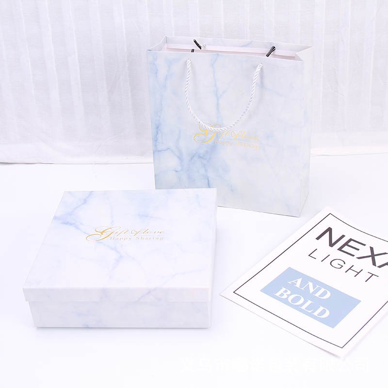 Marble Pattern Square Two-Piece Gift Box Set main image 2
