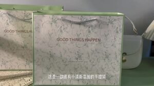 Vintage Green Paper Shopping Gift Bag main image 1