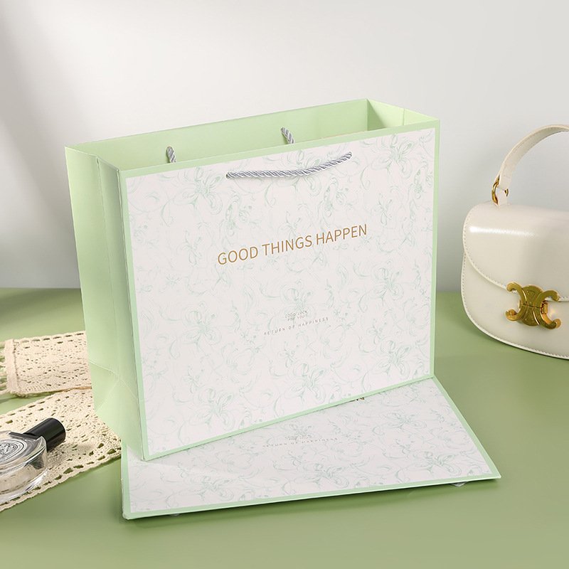 Vintage Green Paper Shopping Gift Bag main image 8