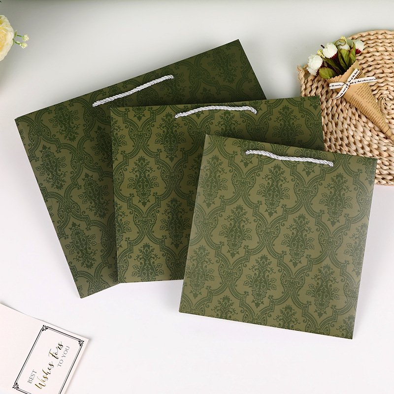 Vintage Green Paper Shopping Gift Bag main image 2