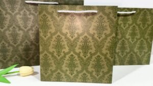 Vintage Green Paper Shopping Gift Bag main image 3