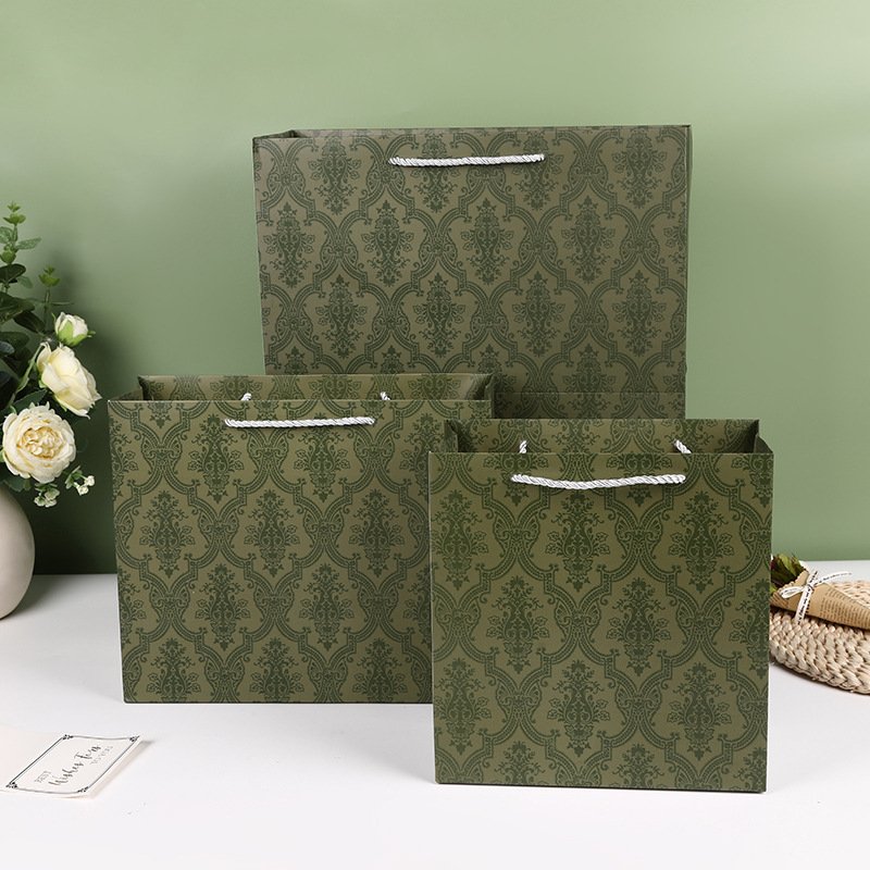 Vintage Green Paper Shopping Gift Bag main image 4