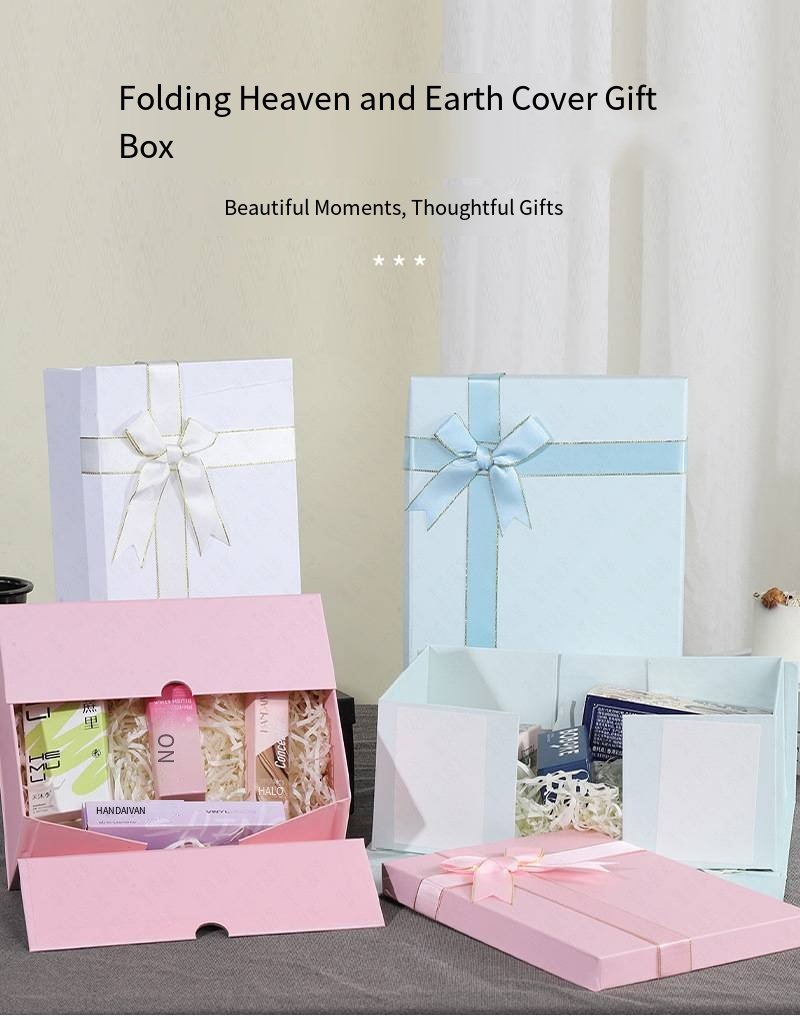 Large Foldable Black Gift Box with Ribbon detail image 1