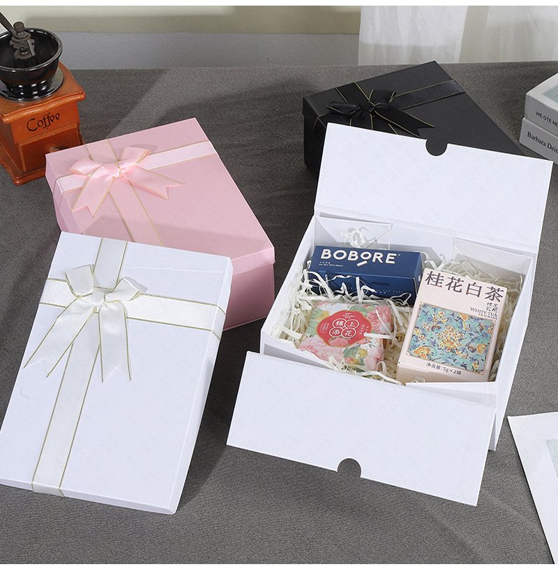 Large Foldable Black Gift Box with Ribbon detail image 8