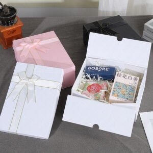 Large Foldable Black Gift Box with Ribbon main image 3