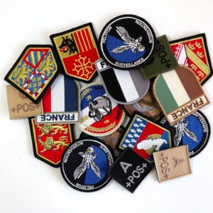 High Quality Custom Hook and Loop Backing France Hand Embroidery Badges Patches Pakistan main image 1