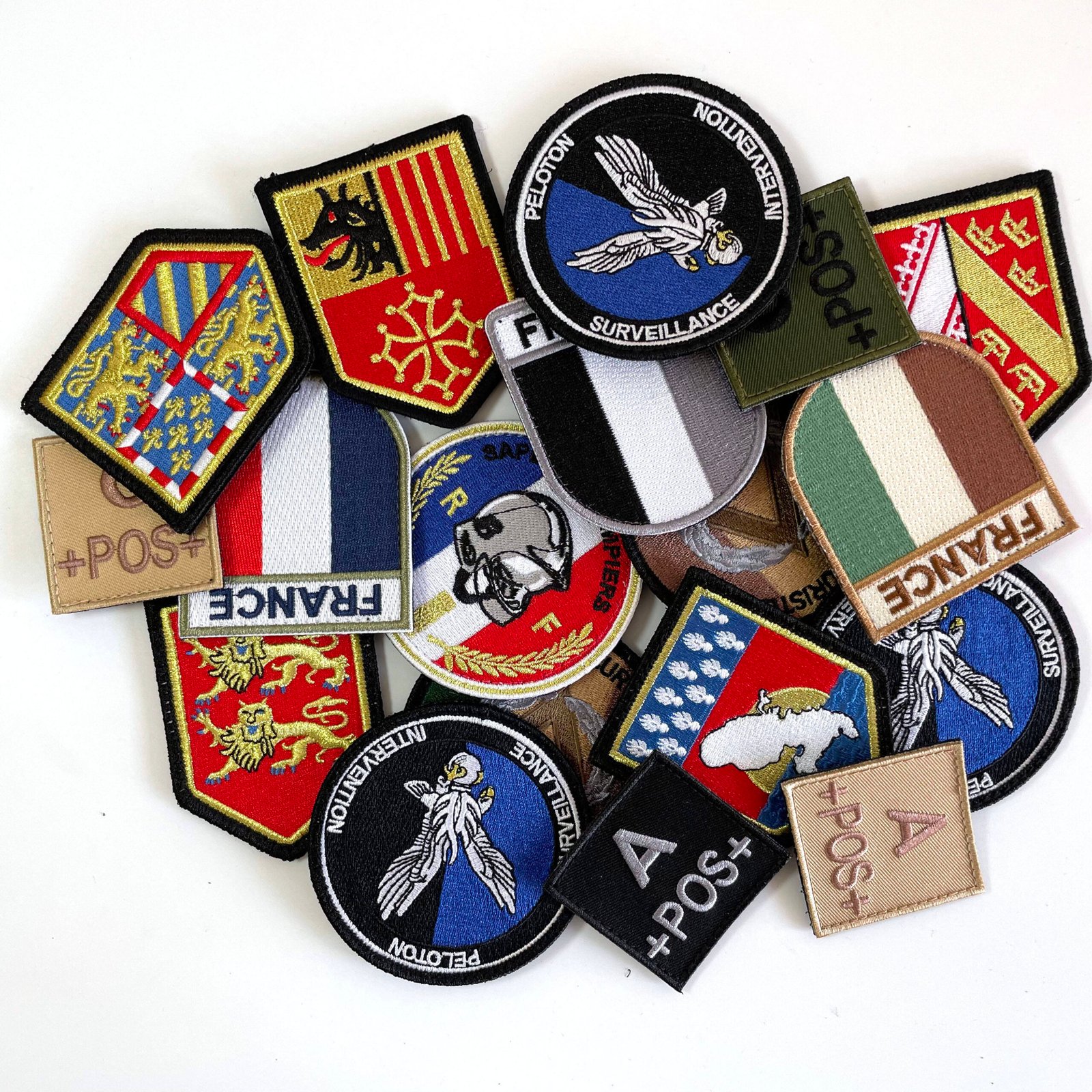 High Quality Custom Hook and Loop Backing France Hand Embroidery Badges Patches Pakistan main image 1