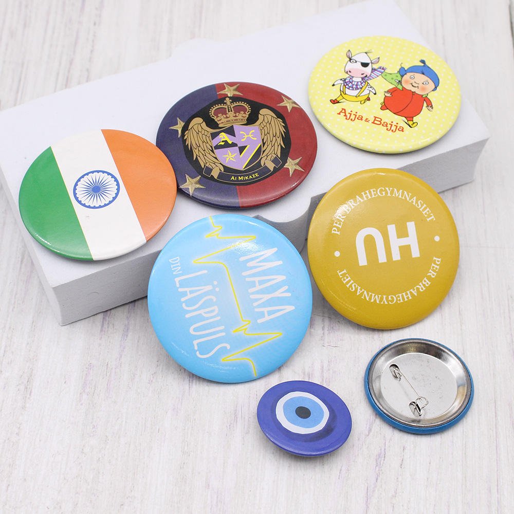 Wholesale Custom Logo Pin Round Shape Tin Button Badge Custom Buttons logo Brand Promotional Gifts for Offline Activities main image 1
