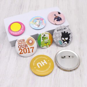 Wholesale Custom Logo Pin Round Shape Tin Button Badge Custom Buttons logo Brand Promotional Gifts for Offline Activities main image 2