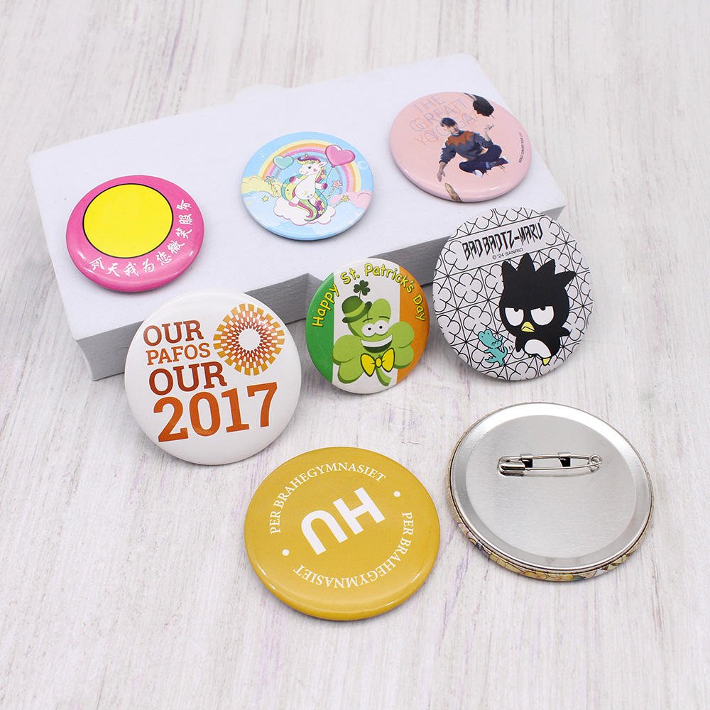 Wholesale Custom Logo Pin Round Shape Tin Button Badge Custom Buttons logo Brand Promotional Gifts for Offline Activities main image 2