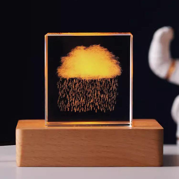 Crystal Cube Cloud Cube Crystal Carved Small Ornaments Office Desk Decoration main image 1