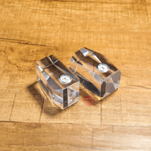 Wholesale Desktop K9 Crystal Paperweight Cube Glass Blank With Clock for Office Desk Ornaments Souvenir Decoration Block main image 4