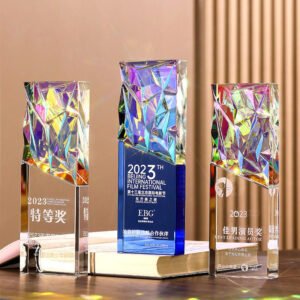 Honor of Crystal High-grade Business Gift Crafts Colored Diamond K9 Crystal Award Trophy for Business Gift main image 1