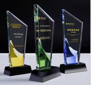 Honor of Crystal High-grade Business Gift Crafts Colored Diamond K9 Crystal Award Trophy for Business Gift main image 3