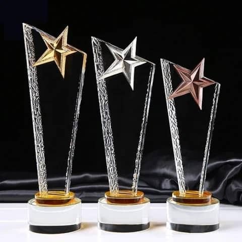 Honor of Crystal High-grade Business Gift Crafts Colored Diamond K9 Crystal Award Trophy for Business Gift main image 4