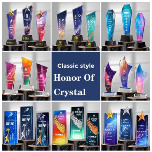 Honor of Crystal High-grade Business Gift Crafts Colored Diamond K9 Crystal Award Trophy for Business Gift main image 6