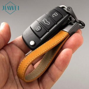 Customized Retro Business Gift Leather Keychain for Men High Quality Eco-Friendly Rectangle Shape wi main image 2