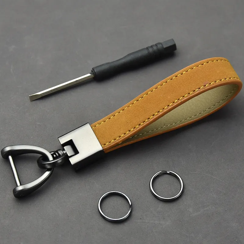 Customized Retro Business Gift Leather Keychain for Men High Quality Eco-Friendly Rectangle Shape wi sku image 2