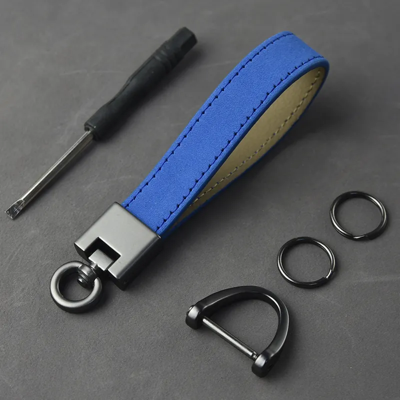 Customized Retro Business Gift Leather Keychain for Men High Quality Eco-Friendly Rectangle Shape wi sku image 4