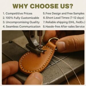 Heat Press Custom Logo Leather Car Keychain with Genuine Leather Metal Ring Fashion Keychain main image 5