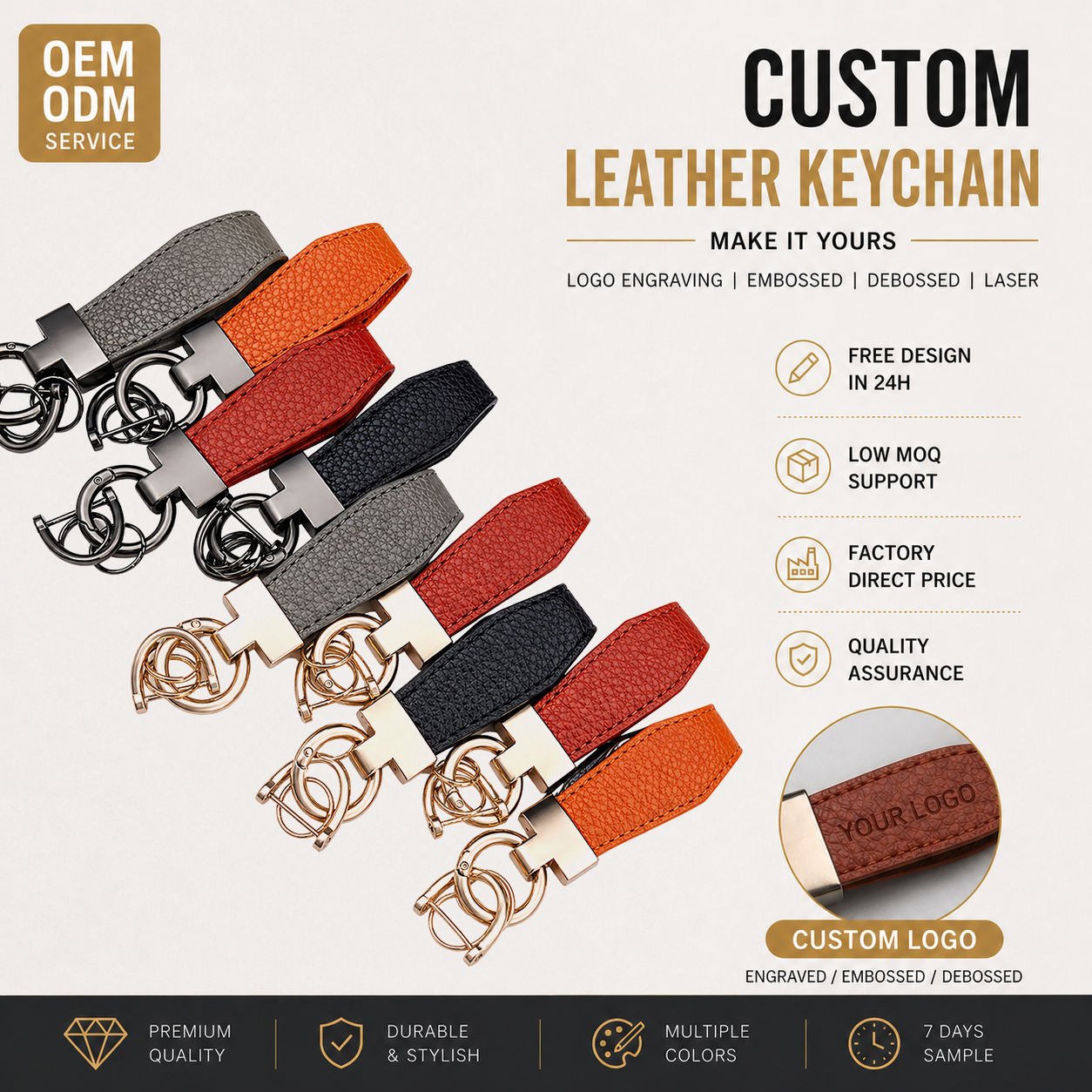Luxury Custom Business Gift Bulk Order OEM Service with Free Logo Keychain Metal Plate Engraving Lux main image 1