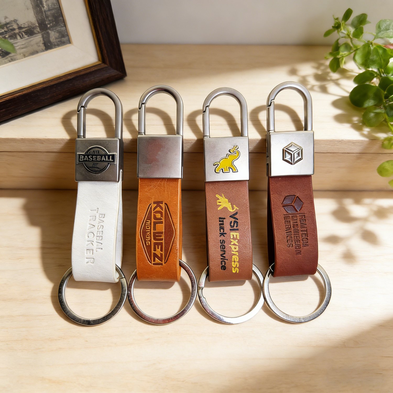 Personalized Made Logo Car Keychain Leather and Metal Creative Leather Keychains Women main image 1