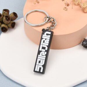 Wholesale Customizable Metal Enamel Keychains T-Shirt Design Brand Logo Cutting Shape Electrophoretic Black Metal Keychain main image 4