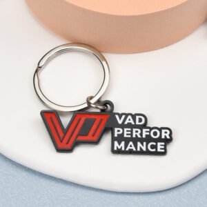 Wholesale Customizable Metal Enamel Keychains T-Shirt Design Brand Logo Cutting Shape Electrophoretic Black Metal Keychain main image 5