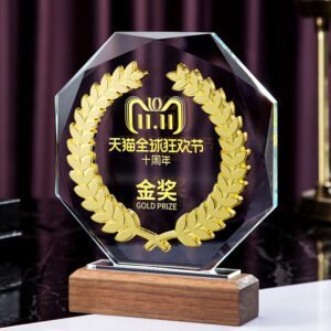 Custom Logo Champion Award Crystal Glass Trophy with Base New Innovations Fine Workmanship UV Printed Graphics main image 5