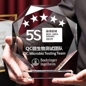 Custom Logo Champion Award Crystal Glass Trophy with Base New Innovations Fine Workmanship UV Printed Graphics main image 6
