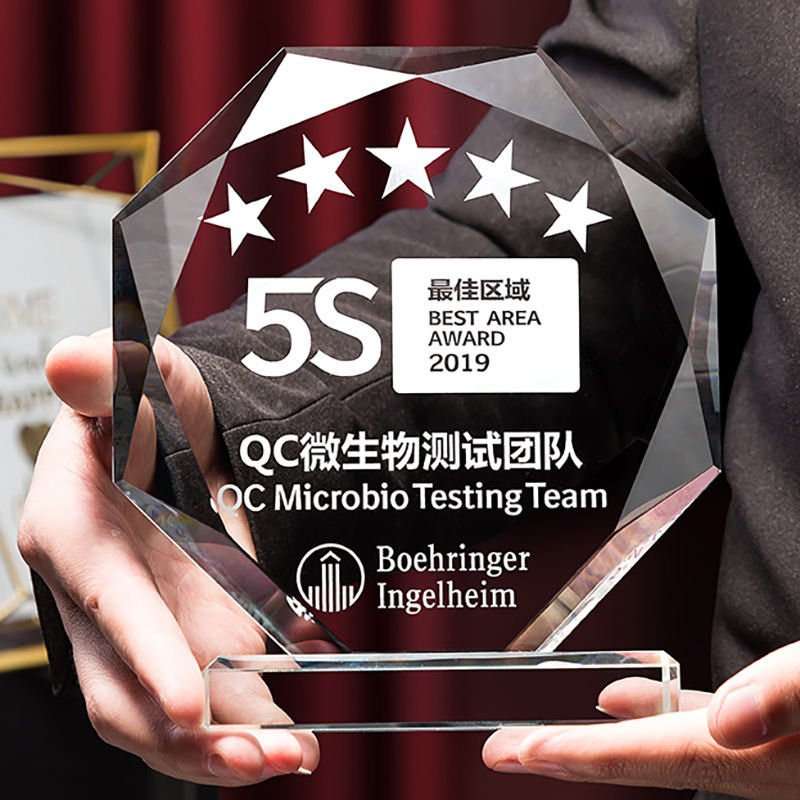 Custom Logo Champion Award Crystal Glass Trophy with Base New Innovations Fine Workmanship UV Printed Graphics main image 6