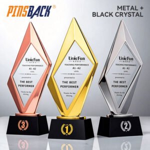 High Quality Custom Laser Engraved Portable Sports Events Excellent Corporate Competition Awards Crystal Handicraft Trophy main image 2