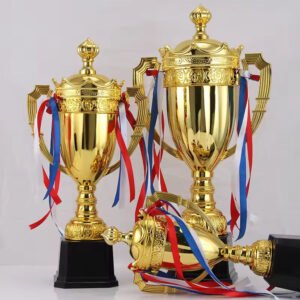 King Crown Top Cap Plastic Sport Competition Trophy Award Cup Football Basketball Competition Winner Awards Trophy main image 1