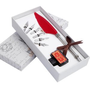 Vintage Feather Quill Pen and Ink Writing Set main image 5