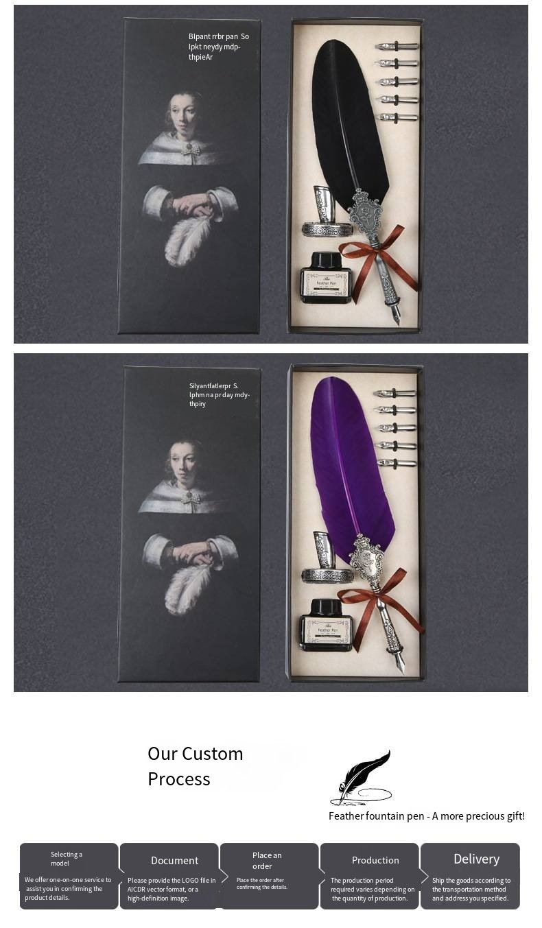 Decorative Feather Dip Pen Gift Set detail image 8