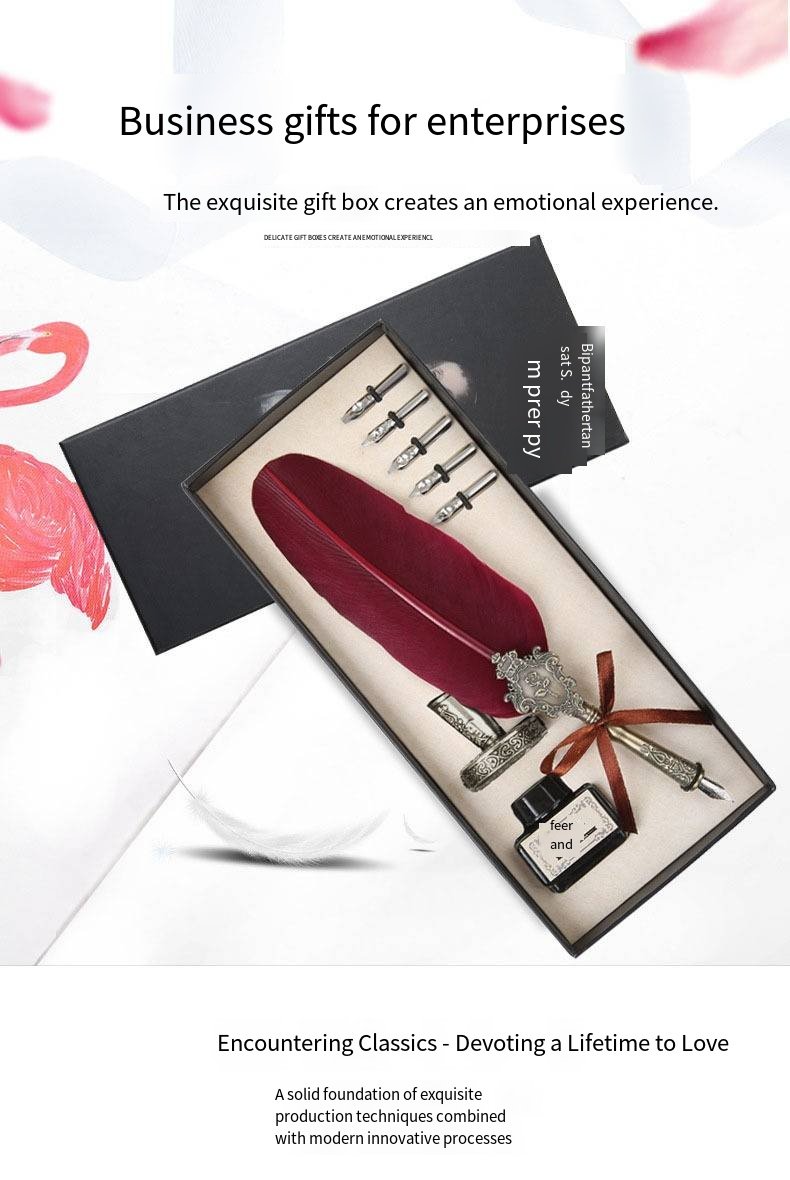 Decorative Feather Dip Pen Gift Set detail image 1