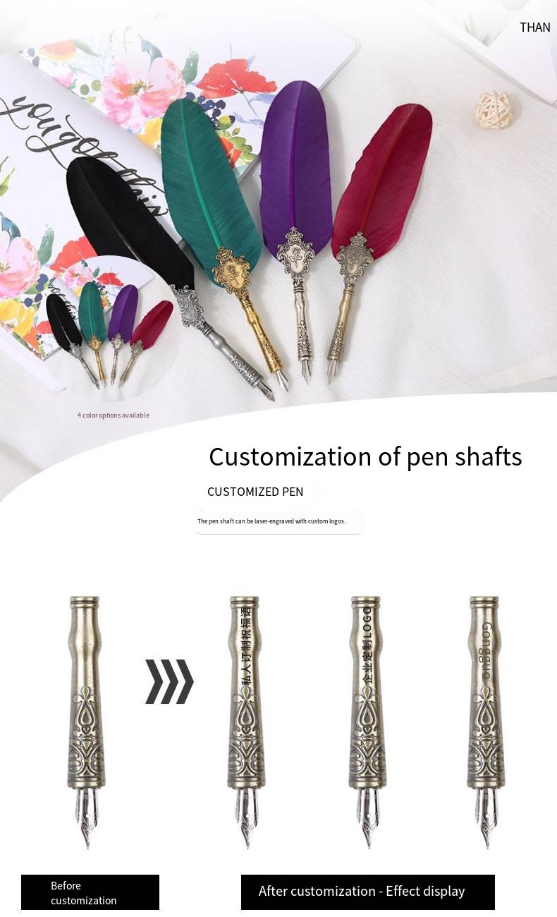 Decorative Feather Dip Pen Gift Set detail image 3