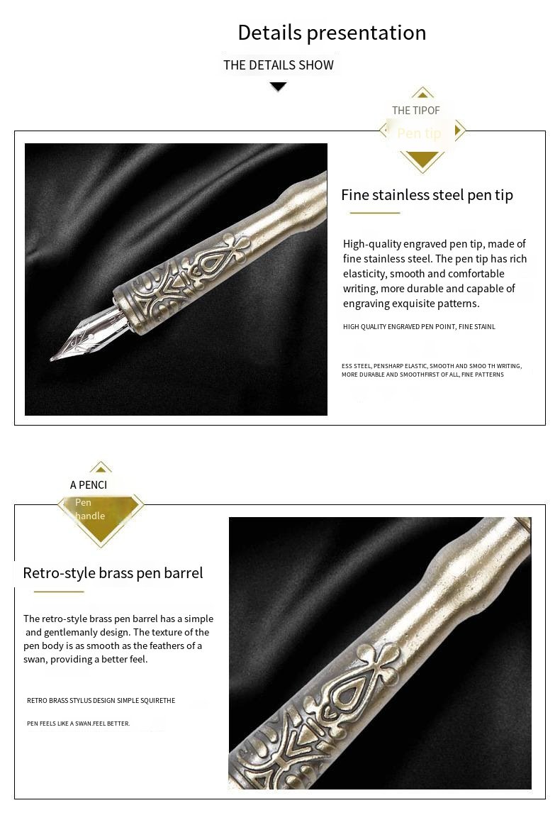Decorative Feather Dip Pen Gift Set detail image 5