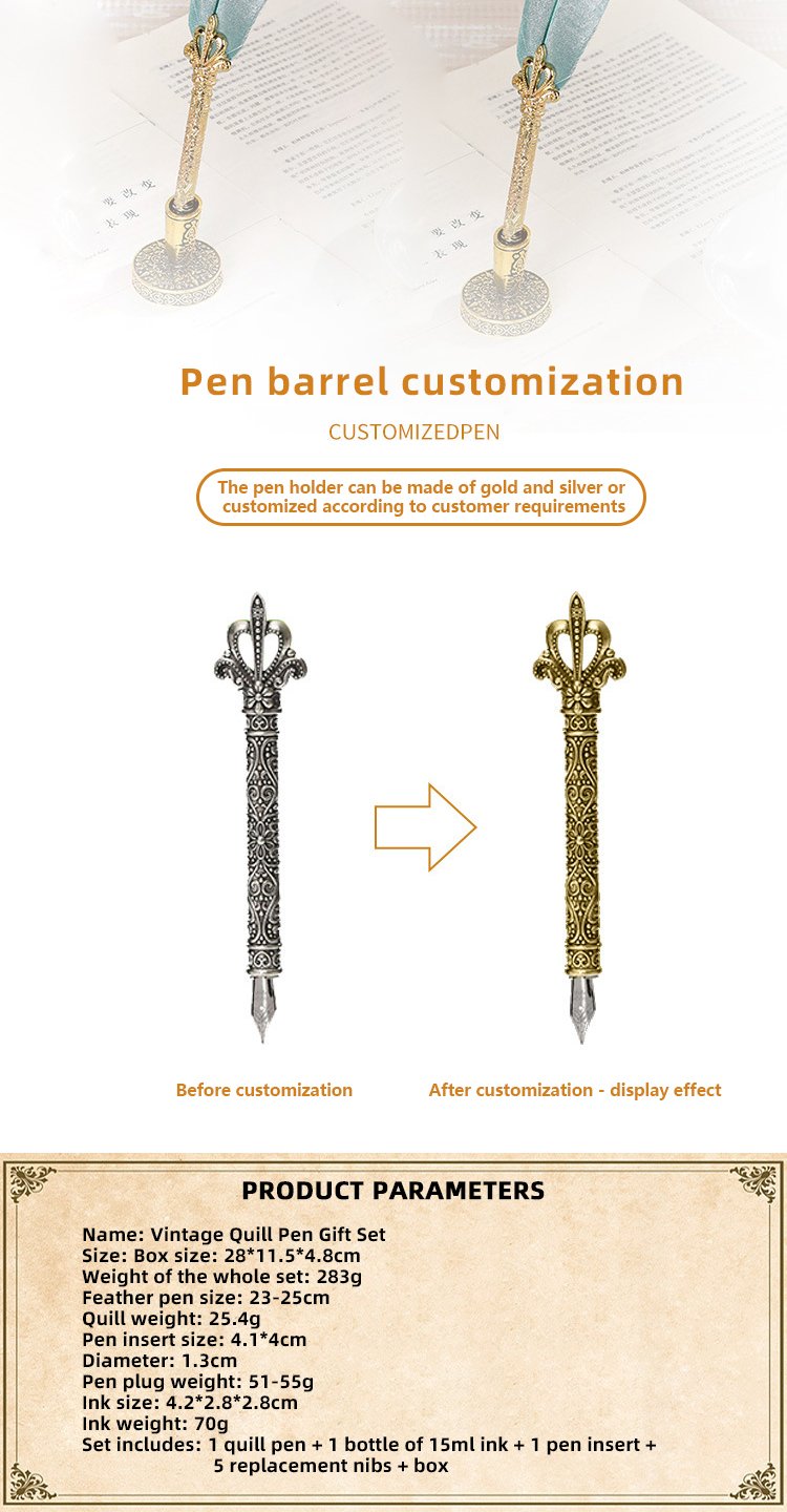 Luxury Feather Quill Calligraphy Pen Set detail image 2
