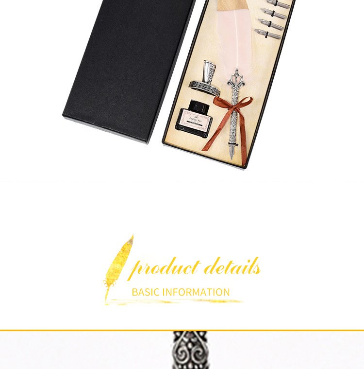 Luxury Feather Quill Calligraphy Pen Set detail image 4