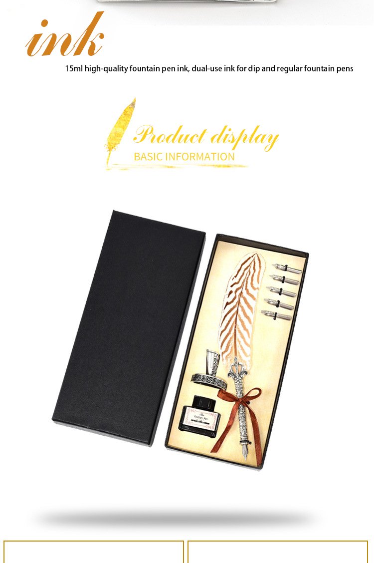 Luxury Feather Quill Calligraphy Pen Set detail image 7