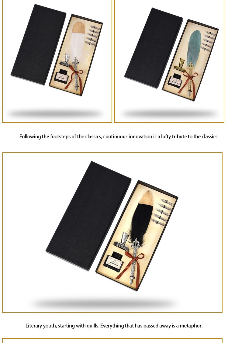 Luxury Feather Quill Calligraphy Pen Set detail image 8