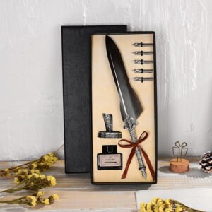Vintage Feather Pen with Ink and Nibs main image 10