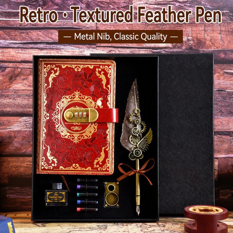 Premium Feather Dip Pen Calligraphy Set main image 2