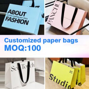 Custom Kraft Paper Shopping Bag with Logo Printing main image 2
