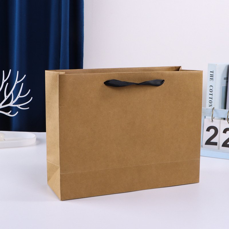 Custom Kraft Paper Shopping Bag with Logo Printing main image 16