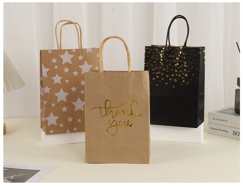 Kraft Paper Gift Bag with Hot-Foil Heart Design detail image 5